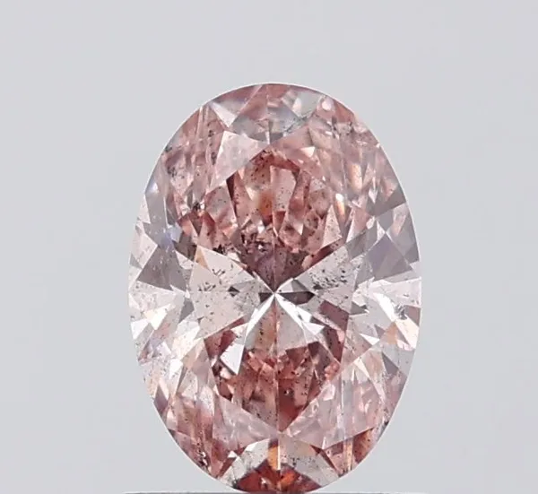 1ct OVAL Fancy Intense Brown Pink I1 Coloured Lab diamond