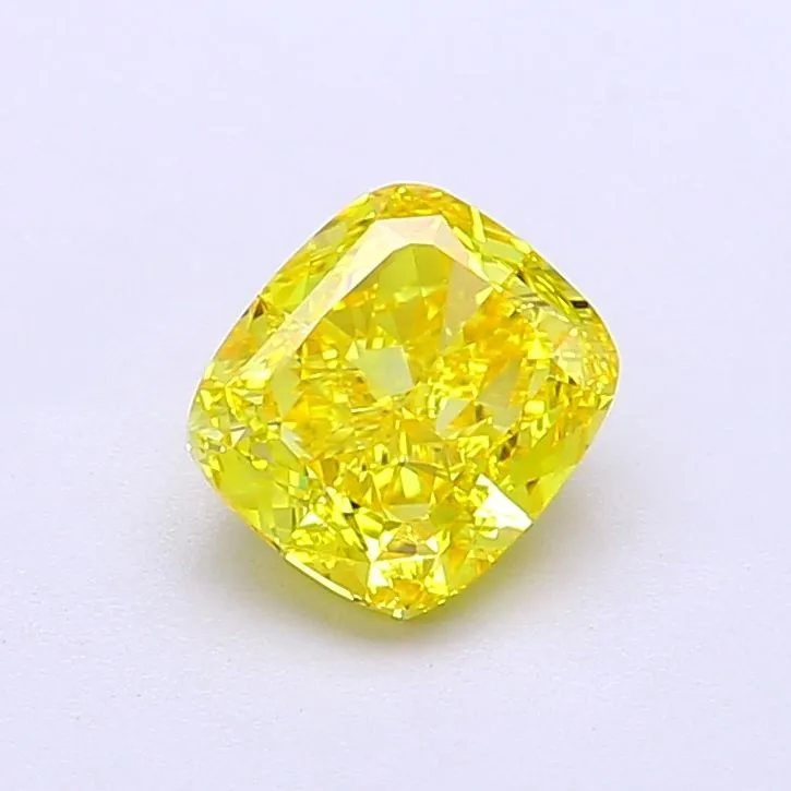 1.11ct CUSHION Fancy Vivid Yellow VVS2 Coloured Lab diamond