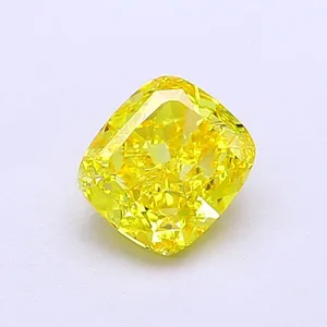 1.11ct CUSHION Fancy Vivid Yellow VVS2 Coloured Lab diamond