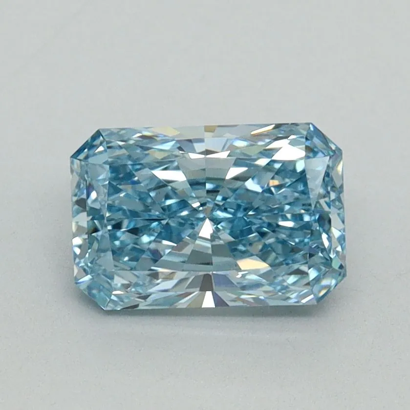 1.09ct RADIANT Fancy Vivid Blue VS1 Coloured Lab diamond