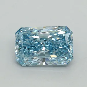 1.09ct RADIANT Fancy Vivid Blue VS1 Coloured Lab diamond
