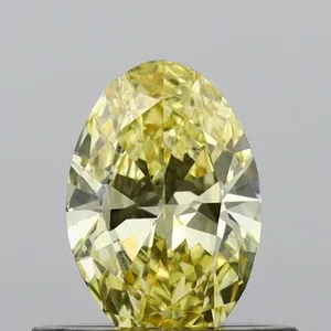 0.44ct OVAL Fancy Vivid Yellow VS1 Coloured Lab diamond