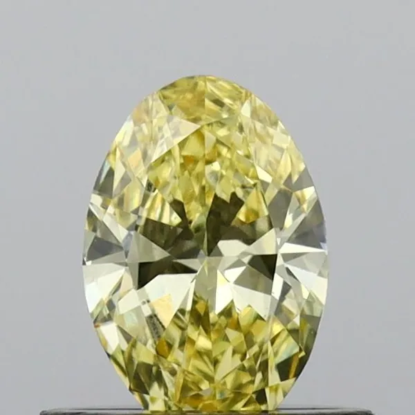 0.44ct OVAL Fancy Vivid Yellow VS1 Coloured Lab diamond