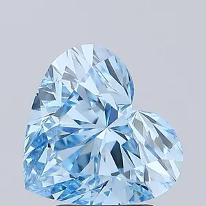 1.9ct HEART Fancy Vivid Blue VS1 Coloured Lab diamond