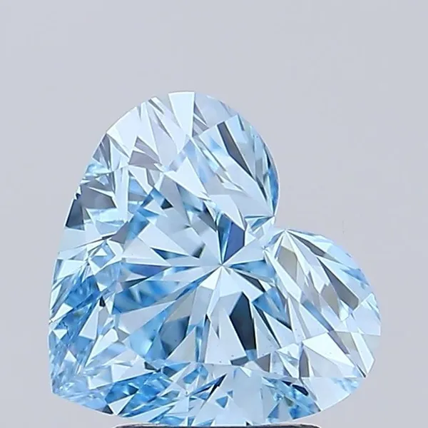 1.9ct HEART Fancy Vivid Blue VS1 Coloured Lab diamond