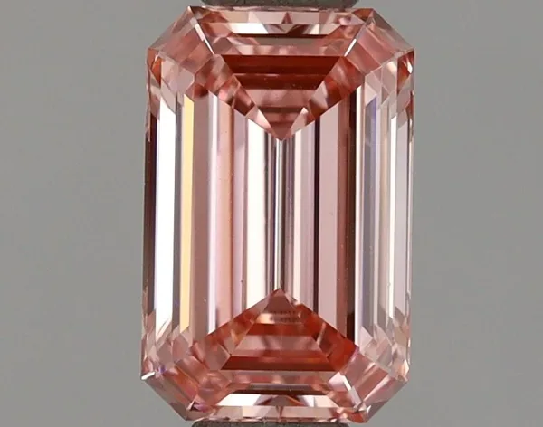 0.91ct EMERALD Fancy Intense Pink VS1 Coloured Lab diamond