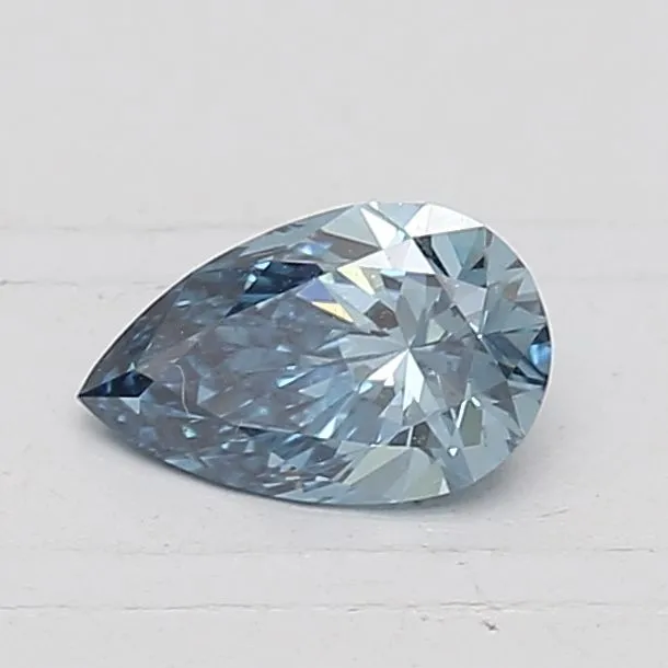 0.50ct PEAR Fancy Vivid Blue VS2 Coloured Lab diamond