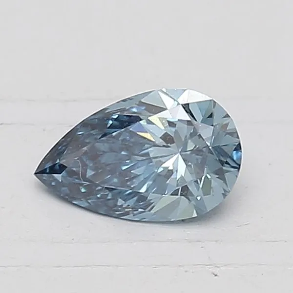 0.5ct PEAR Fancy Vivid Blue VS2 Coloured Lab diamond