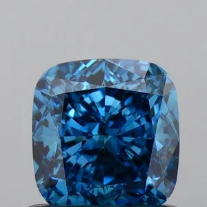 0.94ct CUSHION Fancy Vivid Blue VVS2 Coloured Lab diamond