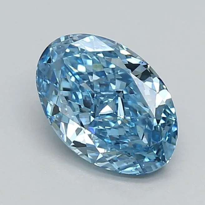 1.02ct OVAL Fancy Vivid Blue VS2 Coloured Lab diamond