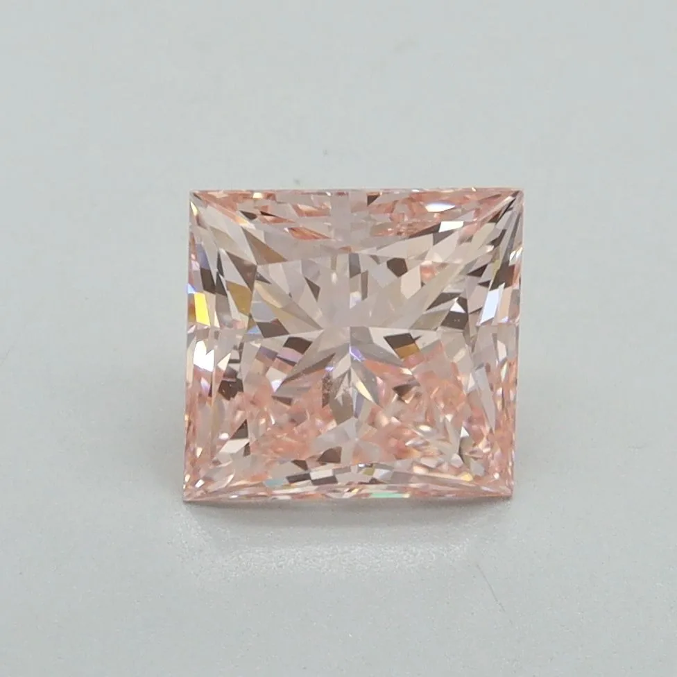 1.57ct PRINCESS Fancy Intense Pink VVS2 Coloured Lab diamond