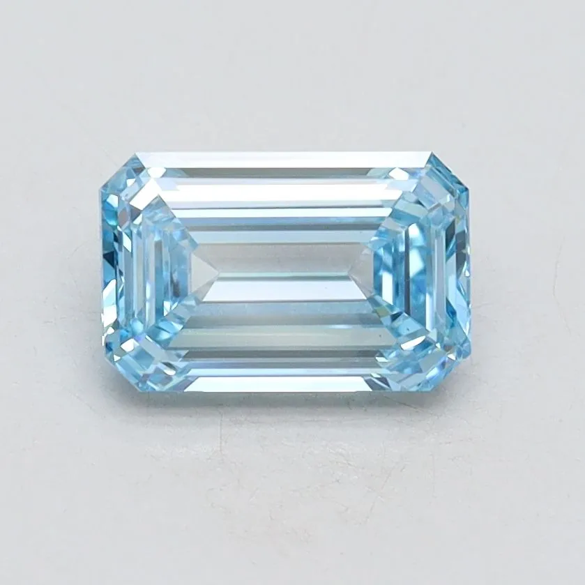1.00ct EMERALD Fancy Intense Blue VS1 Coloured Lab diamond