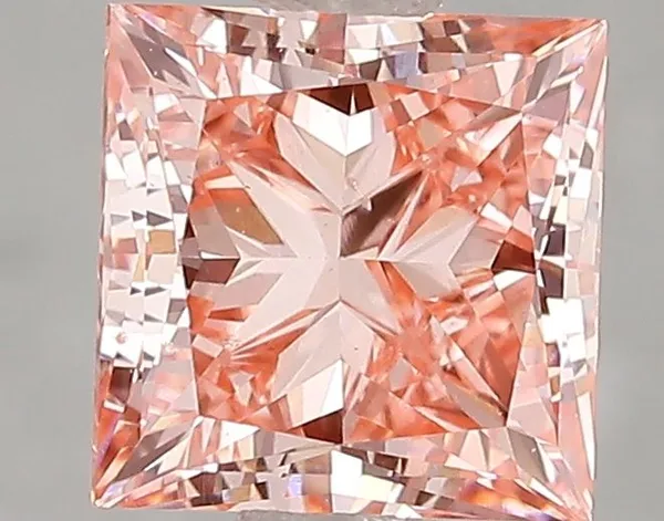 2.02ct PRINCESS Fancy Vivid Pink VS2 Coloured Lab diamond