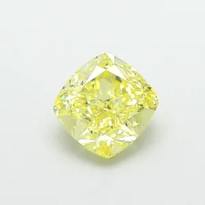 1.01ct CUSHION Fancy Yellow VS1 Coloured Lab diamond