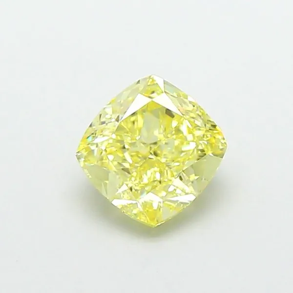 1.01ct CUSHION Fancy Yellow VS1 Coloured Lab diamond