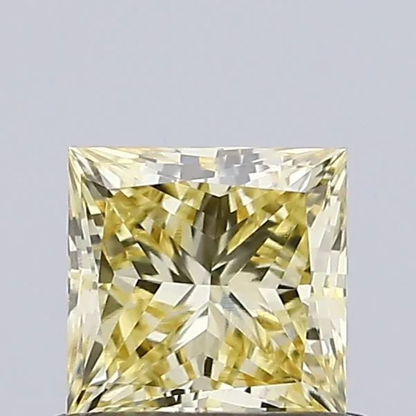 0.57ct PRINCESS Fancy Yellow VVS2 Coloured Lab diamond