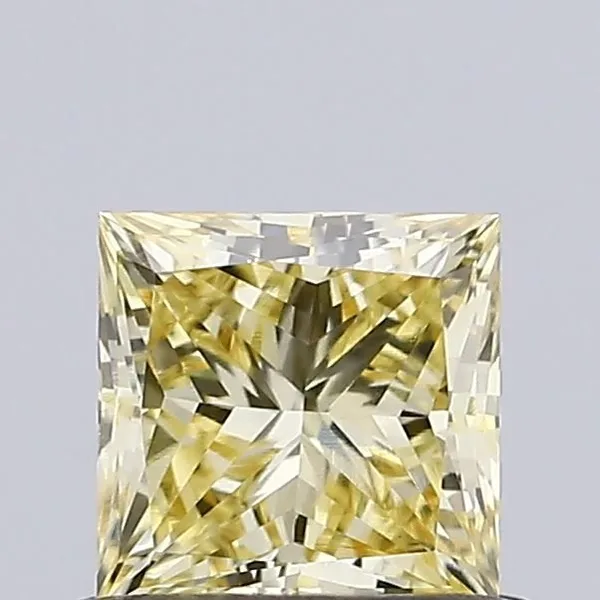 0.57ct PRINCESS Fancy Yellow VVS2 Coloured Lab diamond