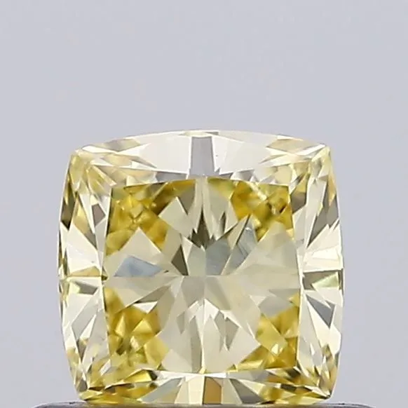 0.46ct CUSHION Fancy Light Yellow VS1 Coloured Lab diamond