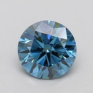 0.77ct ROUND Fancy Vivid Blue VS2 Coloured Lab diamond