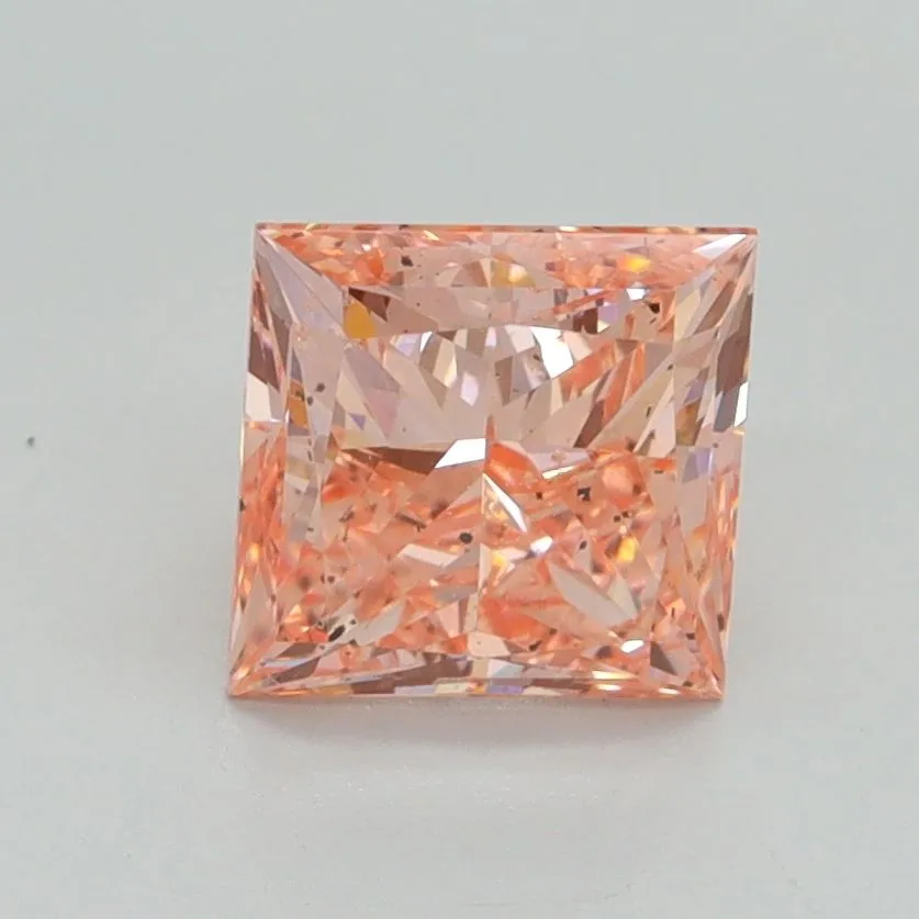 1.50ct PRINCESS Fancy Intense Pink SI2 Coloured Lab diamond