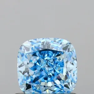 0.92ct CUSHION Fancy Vivid Blue VVS2 Coloured Lab diamond