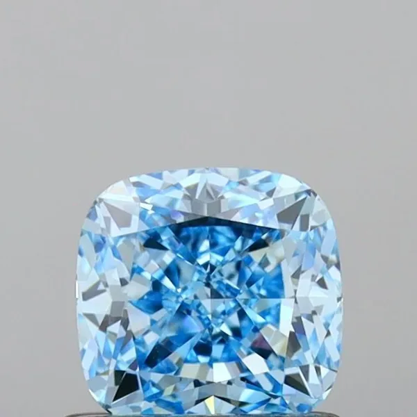 0.92ct CUSHION Fancy Vivid Blue VVS2 Coloured Lab diamond