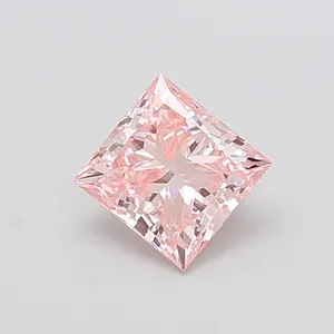 1.76ct PRINCESS Fancy Intense Pink VS1 Coloured Lab diamond