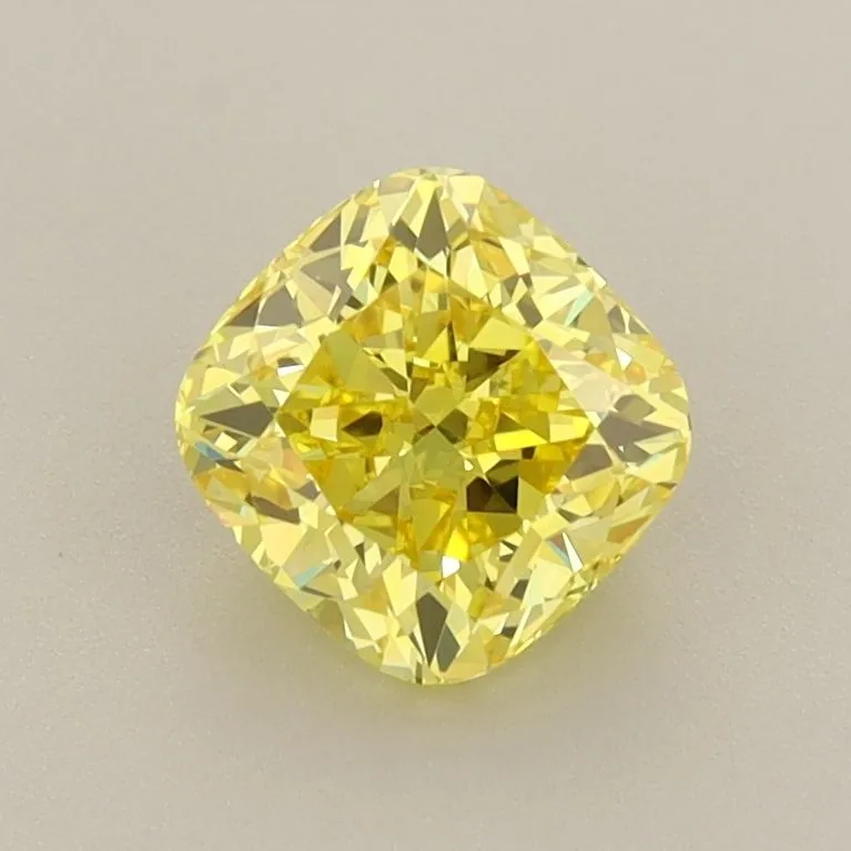0.42ct PRINCESS Fancy Vivid Yellow VS2 Coloured Lab diamond