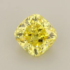 0.42ct PRINCESS Fancy Vivid Yellow VS2 Coloured Lab diamond