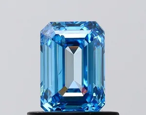 1ct EMERALD Fancy Vivid Blue SI2 Coloured Lab diamond