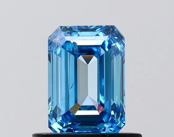 1ct EMERALD Fancy Vivid Blue SI2 Coloured Lab diamond