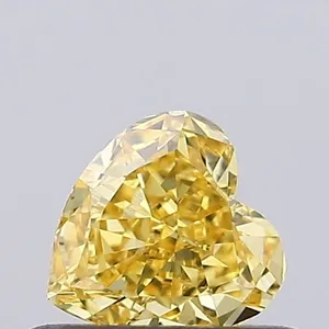 0.34ct HEART Fancy Vivid Yellow VS1 Coloured Lab diamond