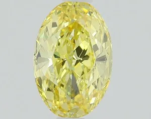 1.02ct OVAL Fancy Vivid Yellow VS1 Coloured Lab diamond