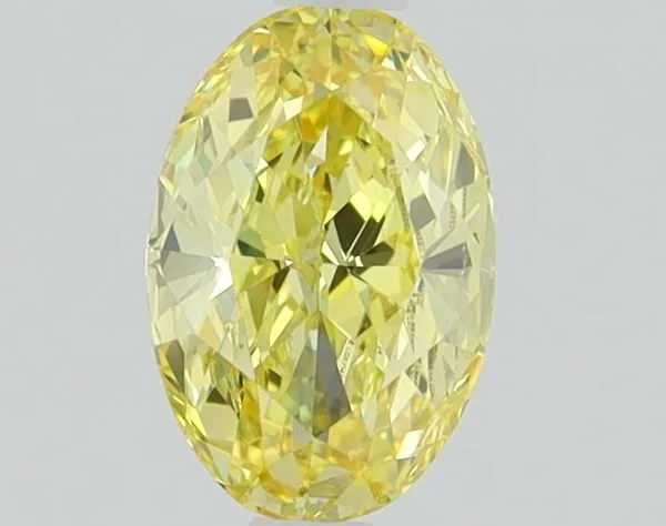 1.02ct OVAL Fancy Vivid Yellow VS1 Coloured Lab diamond