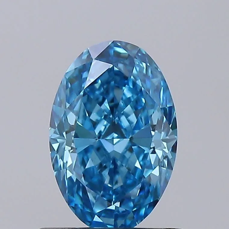 1.02ct OVAL Fancy Vivid Blue VVS2 Coloured Lab diamond