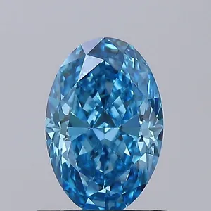 1.02ct OVAL Fancy Vivid Blue VVS2 Coloured Lab diamond
