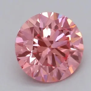 0.53ct ROUND Fancy Vivid Pink VVS2 Coloured Lab diamond