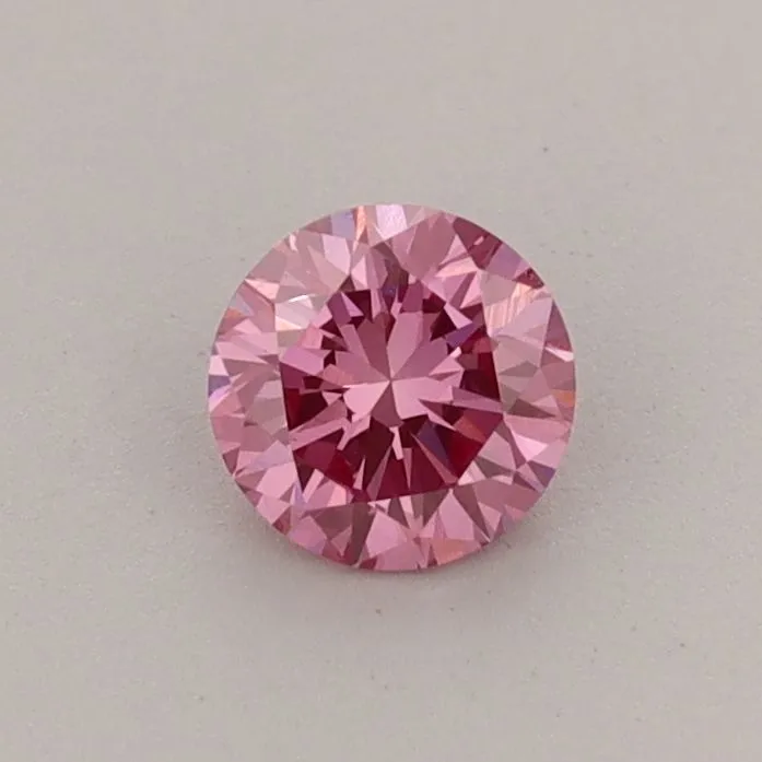 0.38ct ROUND Fancy Vivid Pink VVS2 Coloured Lab diamond