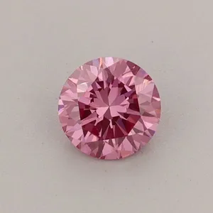 0.38ct ROUND Fancy Vivid Pink VVS2 Coloured Lab diamond
