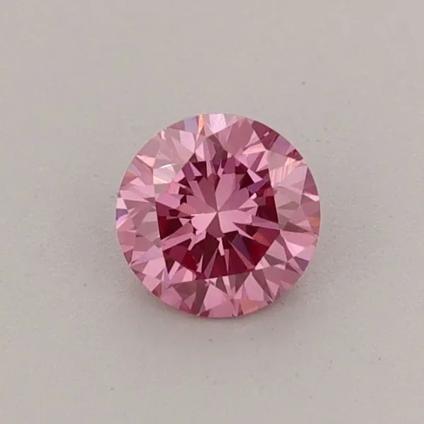 0.38ct ROUND Fancy Vivid Pink VVS2 Coloured Lab diamond