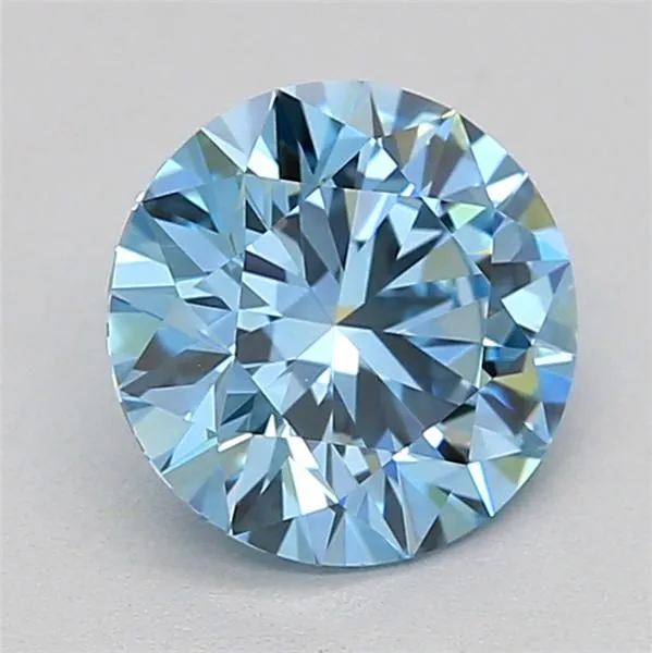 0.7ct ROUND Fancy Vivid Blue VVS2 Coloured Lab diamond