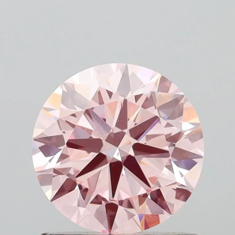 1.00ct ROUND Fancy Intense Pink VS1 Coloured Lab diamond
