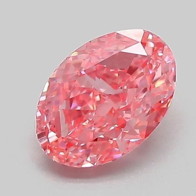 1.10ct OVAL Fancy Vivid Pink VVS2 Coloured Lab diamond