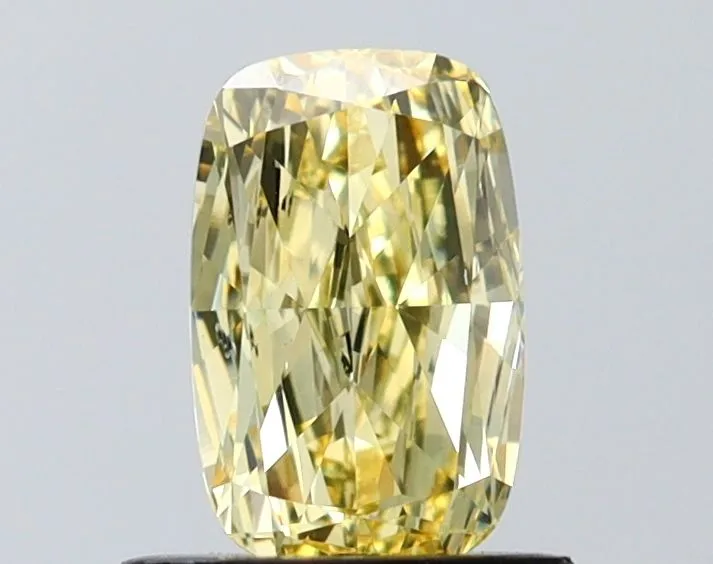 1.00ct CUSHION Fancy Yellow VS2 Coloured Lab diamond