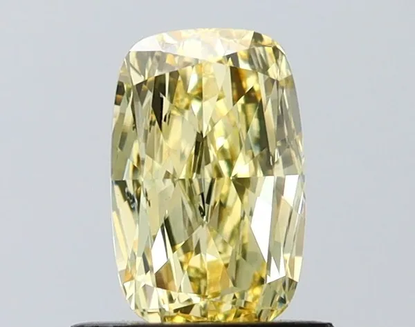 1ct CUSHION Fancy Yellow VS2 Coloured Lab diamond
