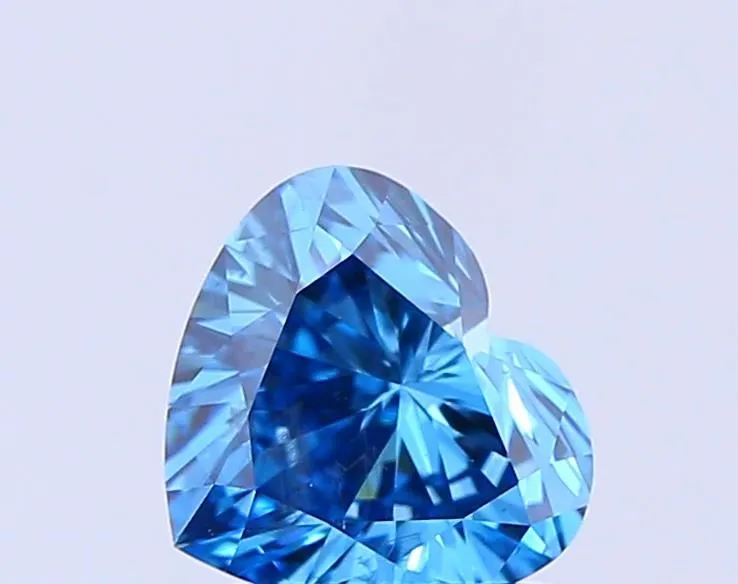 1.00ct HEART Fancy Vivid Blue SI2 Coloured Lab diamond