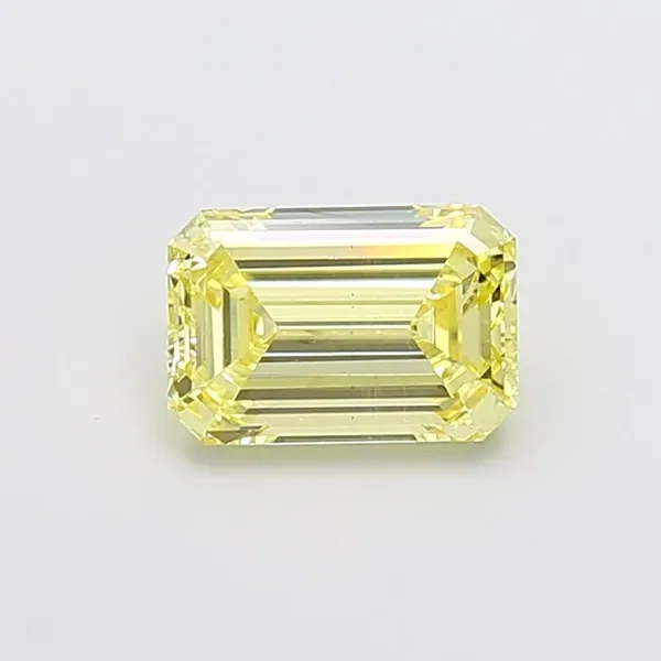 1.51ct EMERALD Fancy Yellow SI1 Coloured Lab diamond