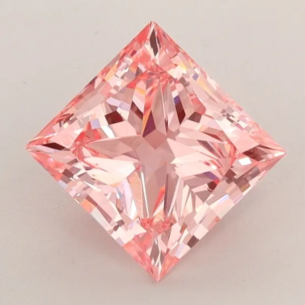 1.81ct PRINCESS Fancy Vivid Pink VS1 Coloured Lab diamond
