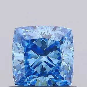 0.69ct CUSHION Fancy Vivid Blue VVS2 Coloured Lab diamond