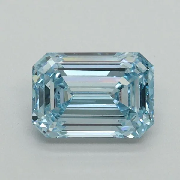 1.05ct EMERALD Fancy Intense Blue VVS2 Coloured Lab diamond